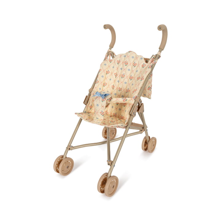 Konges Sløjd - Puppen Kinderwagen, fleur decor