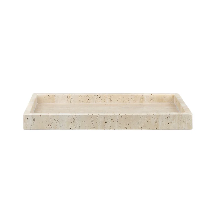 Mette Ditmer - Travertine Tablett, 16 x 31 cm, leinen