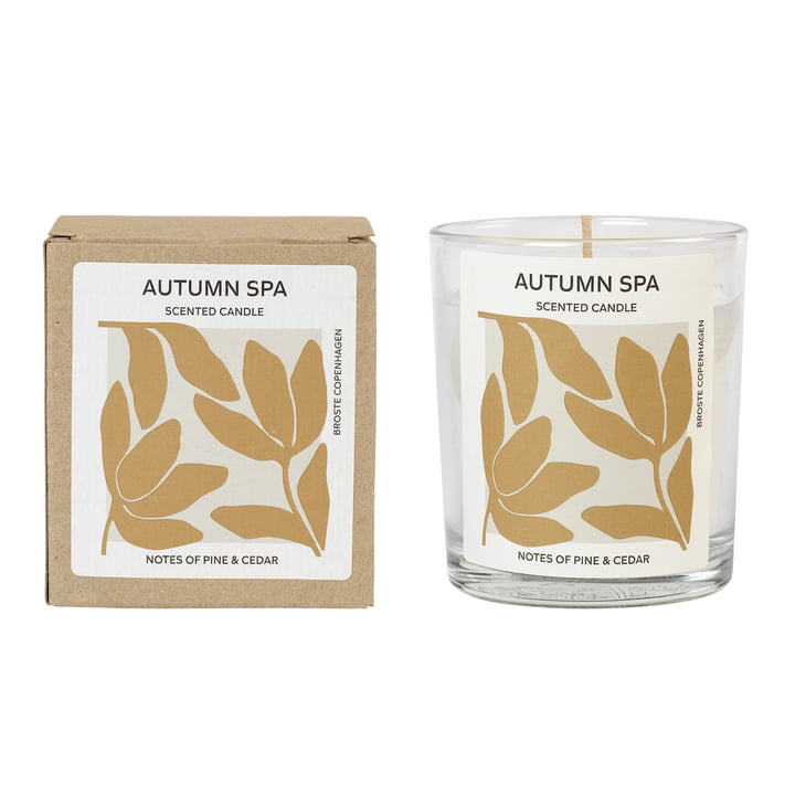 Broste Copenhagen - Autumn Spa Duftkerze, Ø 7,4 x H 8,3 cm, weiss