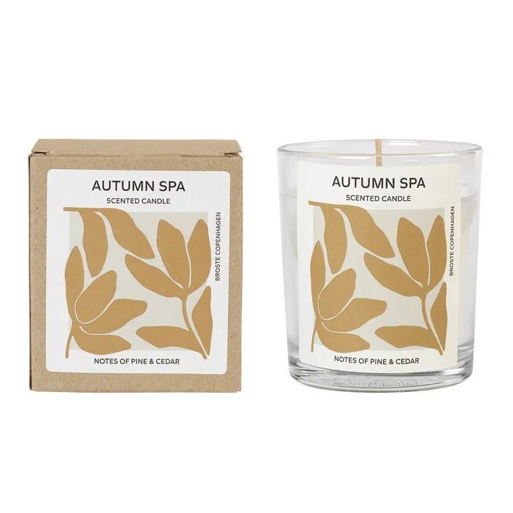 Broste Copenhagen - Autumn Spa Duftkerze, Ø 7,4 x H 8,3 cm, weiss