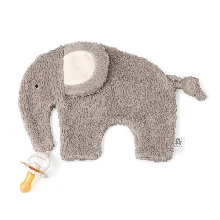 Sebra - Schmusetuch und Schnullerhalter, Elefant, grau