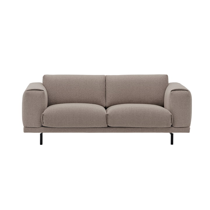 Rest Sofa 2-Sitzer, schwarz / braun (Stoff Maharam Hearth 6) von Muuto