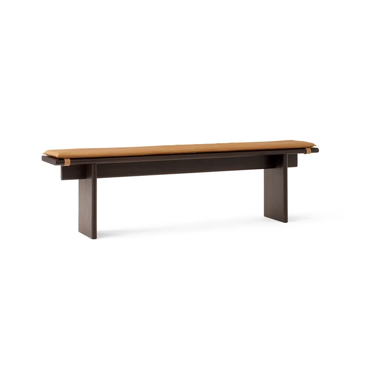 &Tradition - Ita OS5 Bank, 170 cm, Eiche dunkel gebeizt mit Sitzkissen, cognac (Leder Noble)