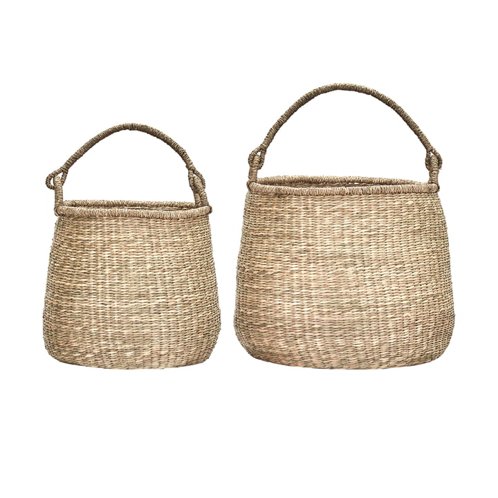 House Doctor - Cesta Aufbewahrungskorb L, Seegras natur (2er-Set)