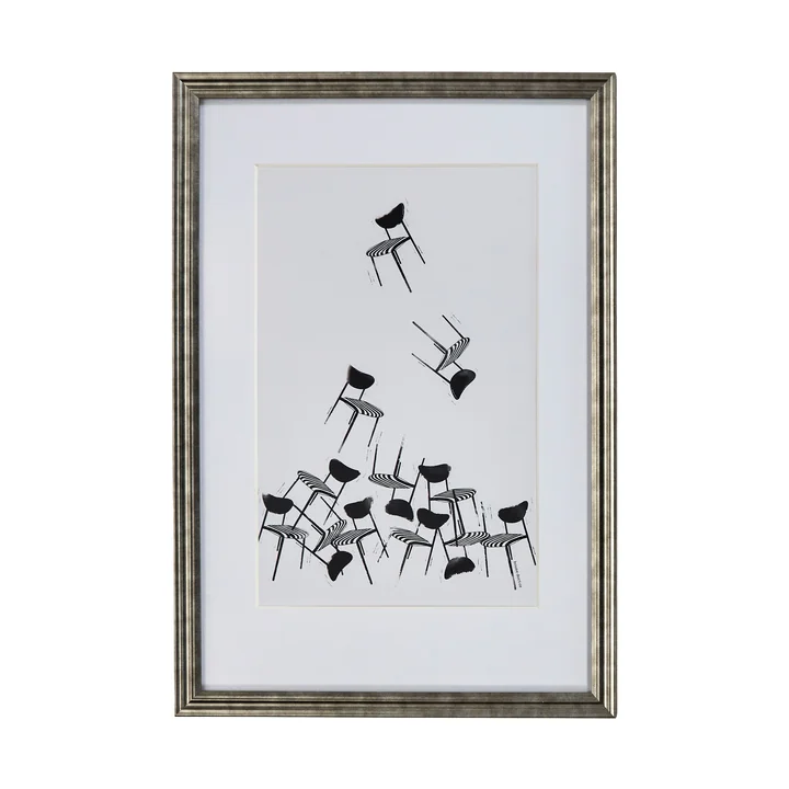 House Doctor - Inco Wandbild, 40 x 60 cm, schwarz / weiss