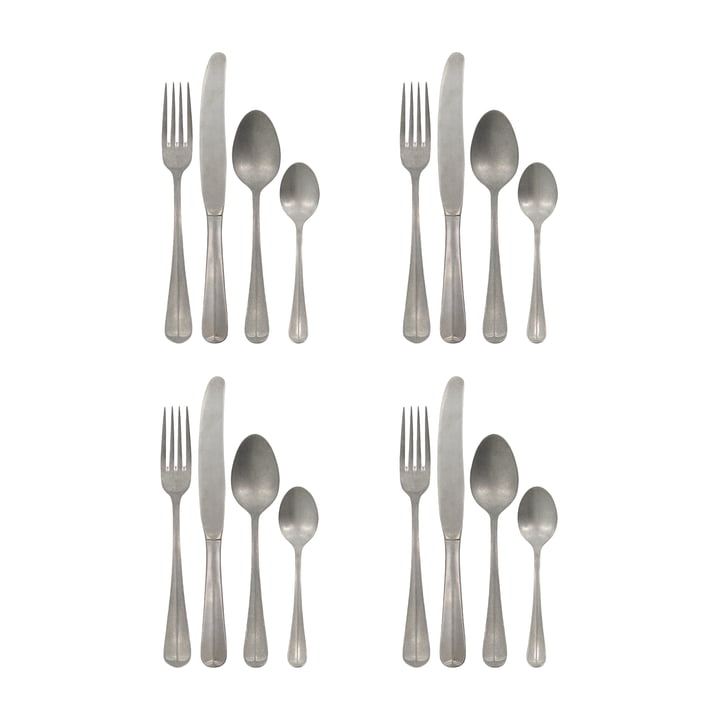 House Doctor - Mora Besteck-Set, silber-finish (16-tlg.)