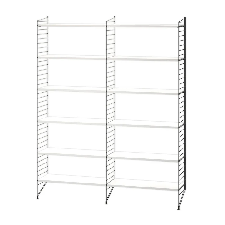 String - Regal 120x200cm, weiss / dunkelgrau