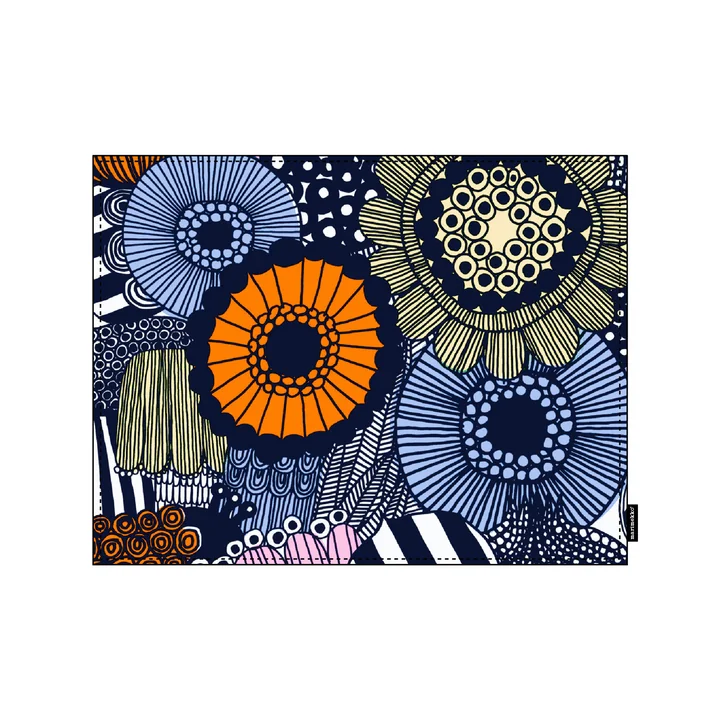 Pieni Siirtolapuutarha Tischset, 31 x 42 cm, weiss / hellgelb / orange / hellblau (Frühling/Sommer 2025) von Marimekko
