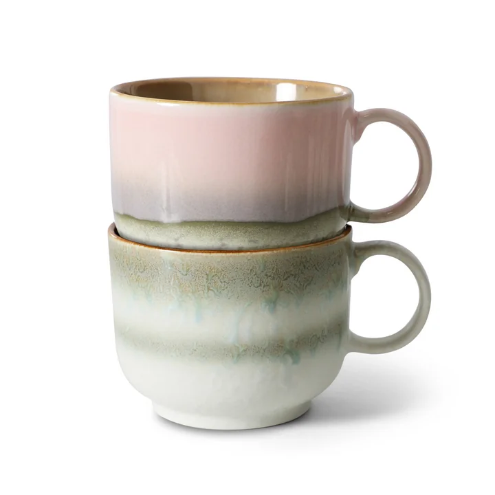 HKliving - 70's Teetasse, 425 ml, nova (2er-Set)