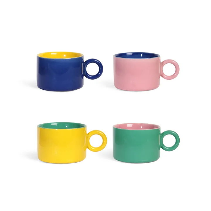 &klevering - Chiquito Tasse, 0,2 L, mehrfarbig (4er-Set)