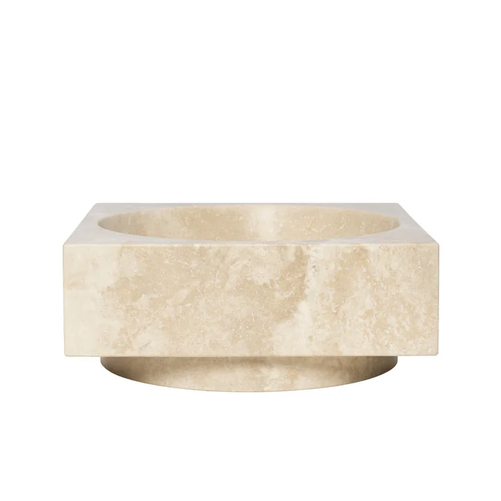 Ferm Living - Hew Dekoschale, H 11 cm, Travertin