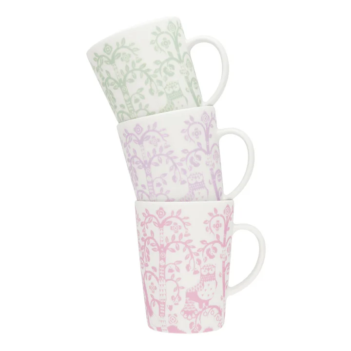 Iittala - Taika Becher mit Henkel, 0.4 l, rosa / salbei / helllila