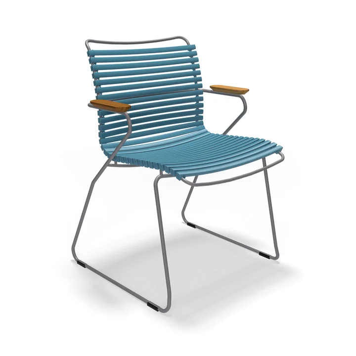 HOUE - CLICK Outdoor Dining Armlehnstuhl mit niedriger Lehne, petrol
