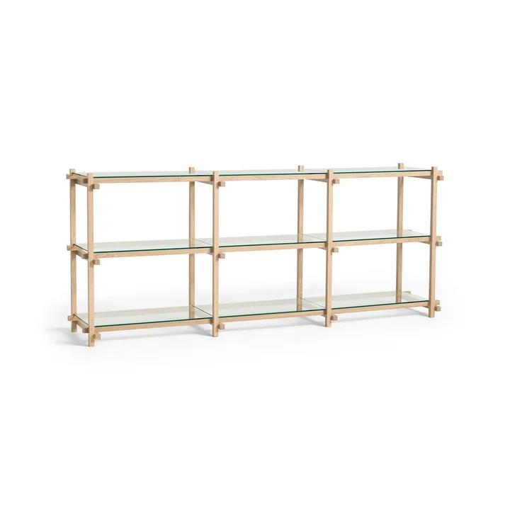 HAY - Woody Low Sideboard, Eiche geseift / glas klar