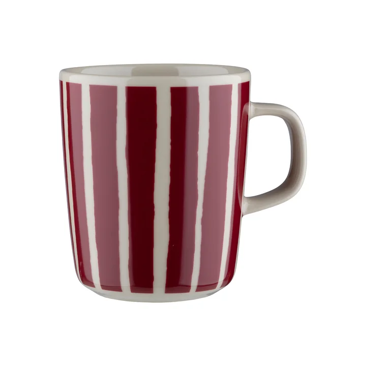 Marimekko - Piccolo Becher mit Henkel 250 ml, natur / burgundy 