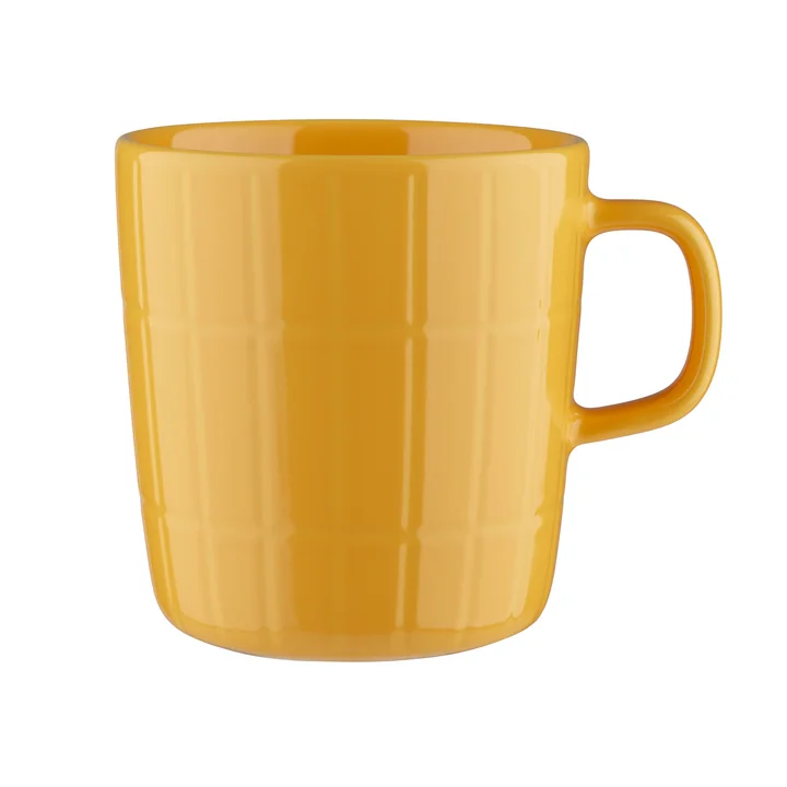 Marimekko - Oiva Tiiliskivi Becher mit Henkel, 400 ml, safran 