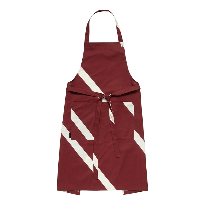 Marimekko - Basso Schürze, burgundy / cream 
