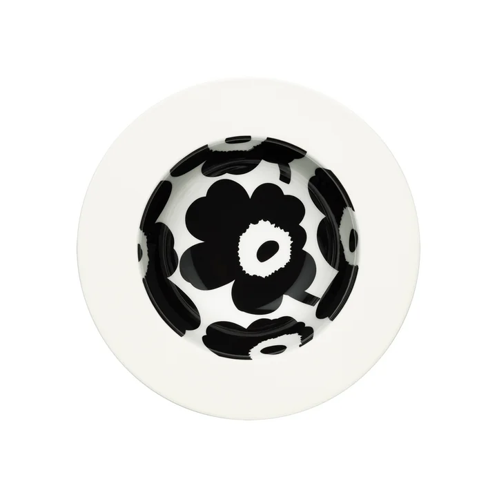 Marimekko - Oiva Unikko tiefer Teller, Ø 20 cm, weiss / schwarz