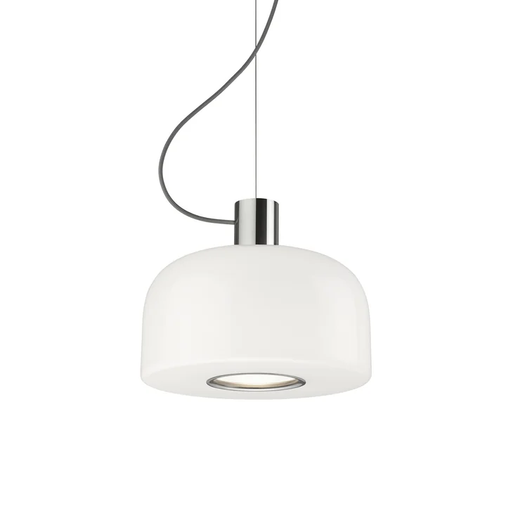 Flos - Bellhop S1 Glass Pendelleuchte, bright aluminium