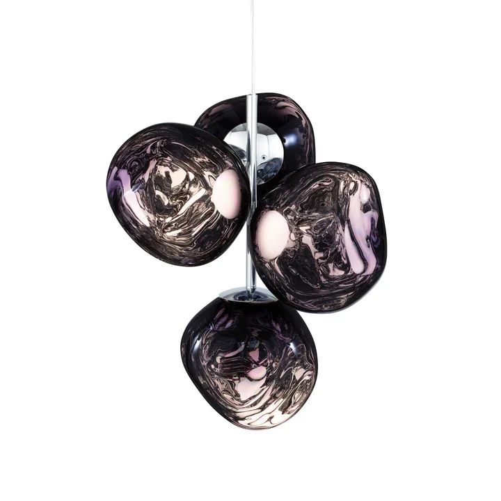 Tom Dixon - Melt Mini LED Kronleuchter, smoke / silber