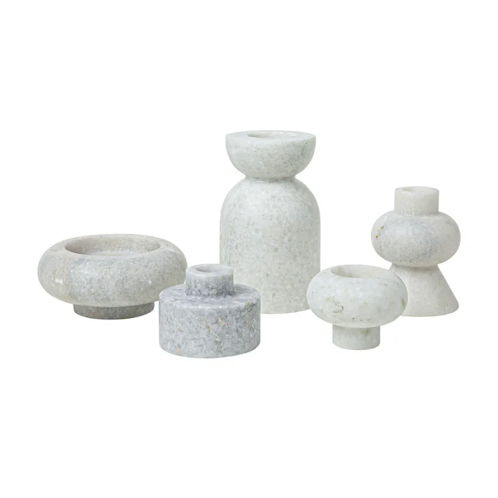 Tom Dixon - Stone Stacking Kerzenhalter, H 36 cm, weiss