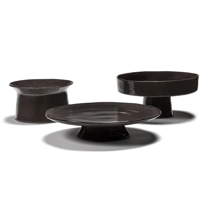 Serax - La Mère Grosser Teller mit Fuss, ebony
