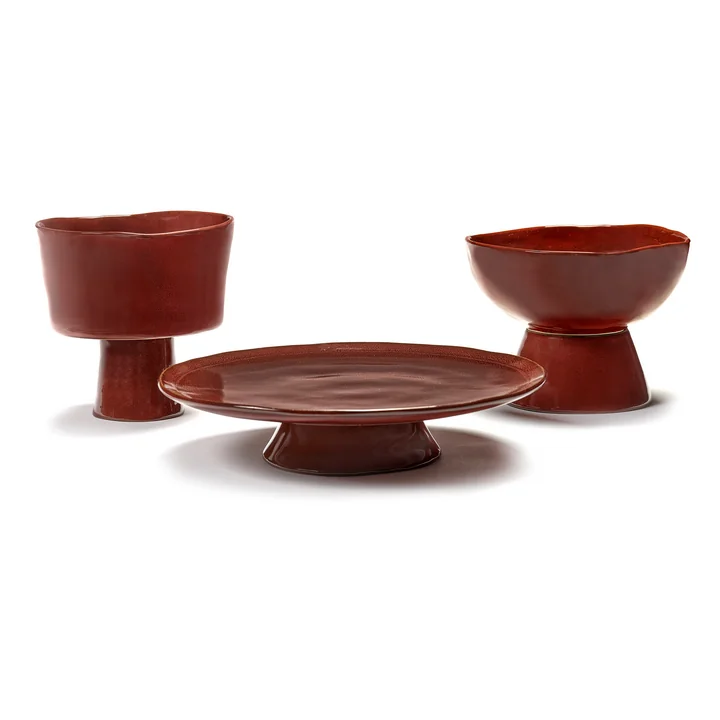 Serax - La Mère Grosser Teller mit Fuss, venetian red
