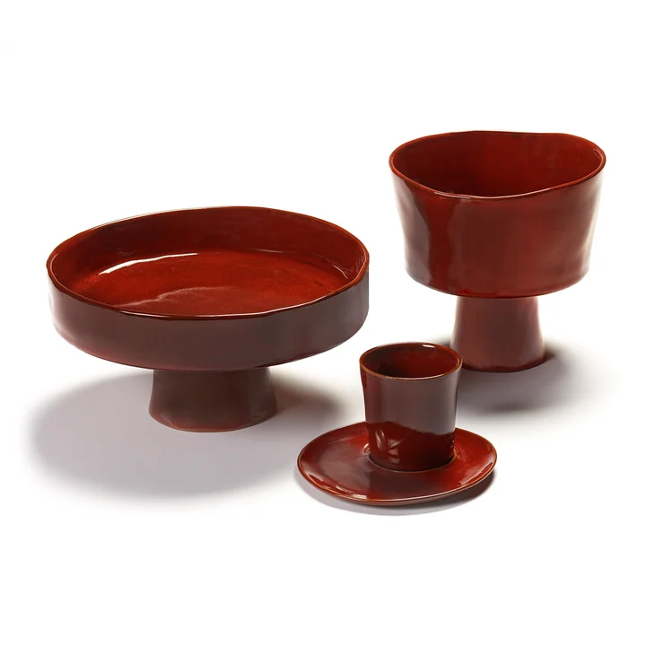 Serax - La Mère Tiefer Teller mit Fuss L, venetian red