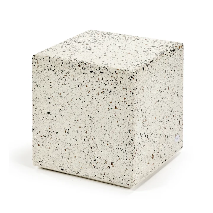 Serax - Pawn Terrazzo Beistelltisch, 40 x 40 x 40 cm, weiss