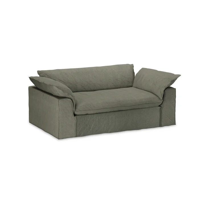 HKliving - Nomad Sofa, 2-Sitzer, Leinen / army green