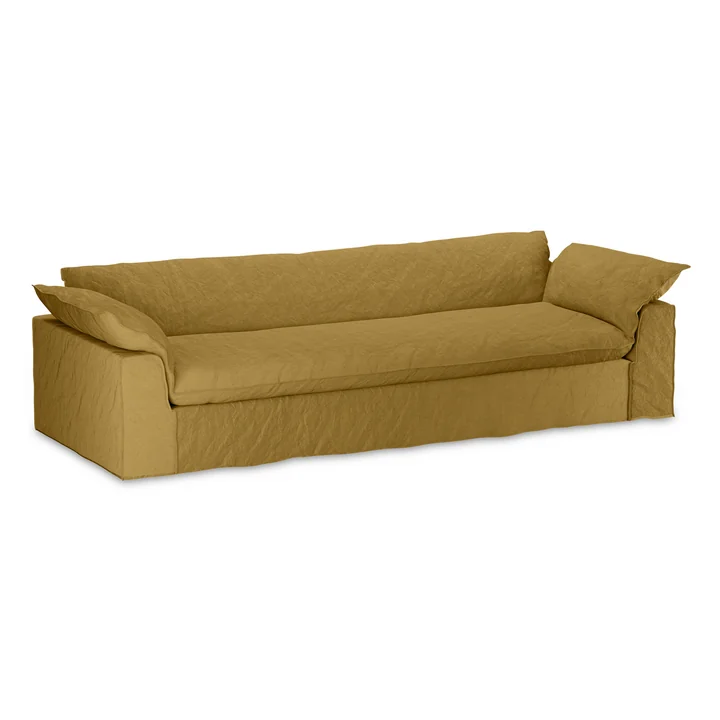 HKliving - Nomad Sofa, 4-Sitzer, Leinen / burnt ochre