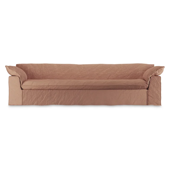 HKliving - Nomad Sofa, 4-Sitzer, Leinen / dusty rose, frontal