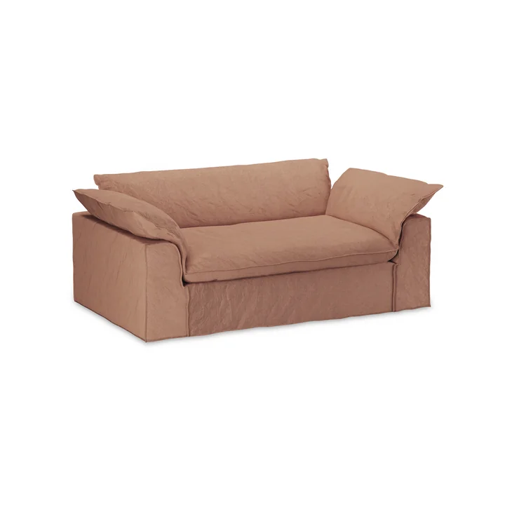 HKliving - Nomad Sofa, 2-Sitzer, Leinen / dusty rose