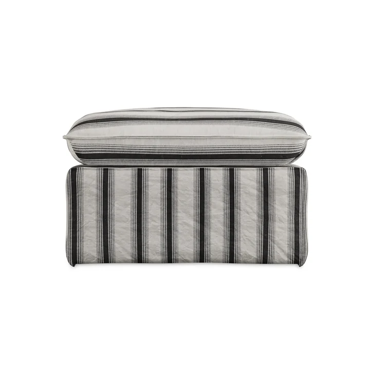 HKliving - Nomad Sofa, Hocker, Rocco / chalkstripe, frontal