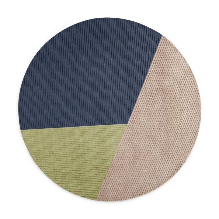 Northern - Row Wollteppich, Ø 200 cm, caviar, tuscany, tapenade