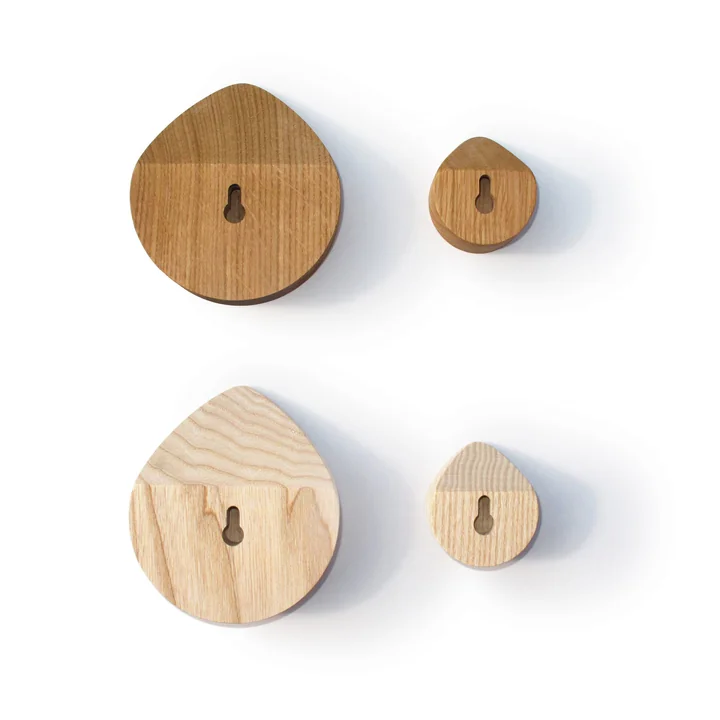 side by side - OI Wandhaken, Eiche und Esche natur