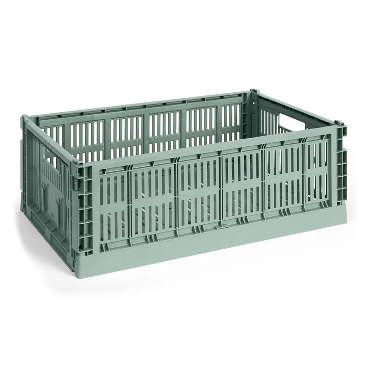 HAY - Colour Crate Korb L, 53 x 34,5 cm, salbeigrün, recycled