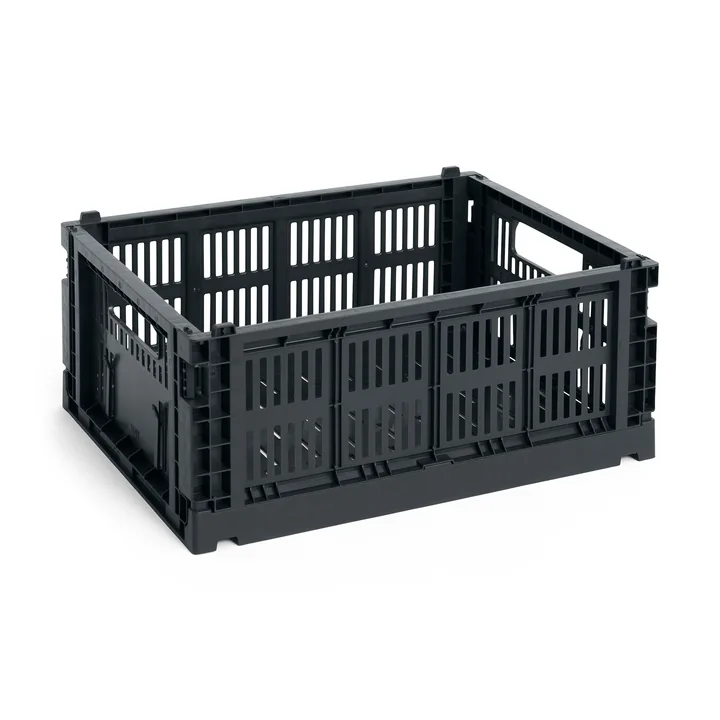 HAY - Colour Crate Korb M, 34,5 x 26,5 cm, charcoal, recycled