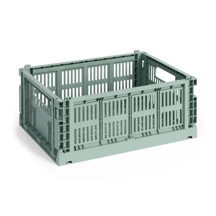 HAY - Colour Crate Korb M, 34,5 x 26,5 cm, salbeigrün, recycled