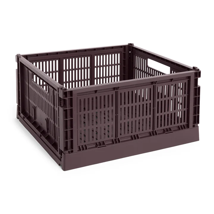 HAY - Colour Crate Korb Square L, 42 x 42 cm, bordeaux, recycled