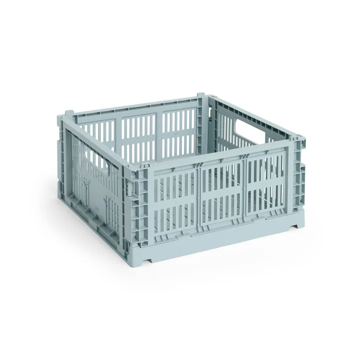 HAY - Colour Crate Korb Square M, 29,5 x 29,5 cm, dusty blue, recycled