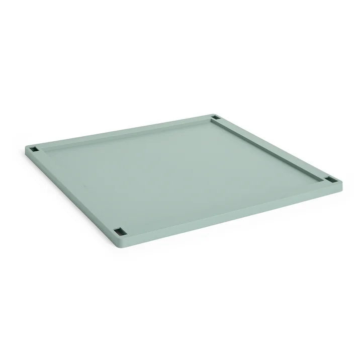 HAY - Colour Crate Square Deckel L, Kunststoff, salbeigrün