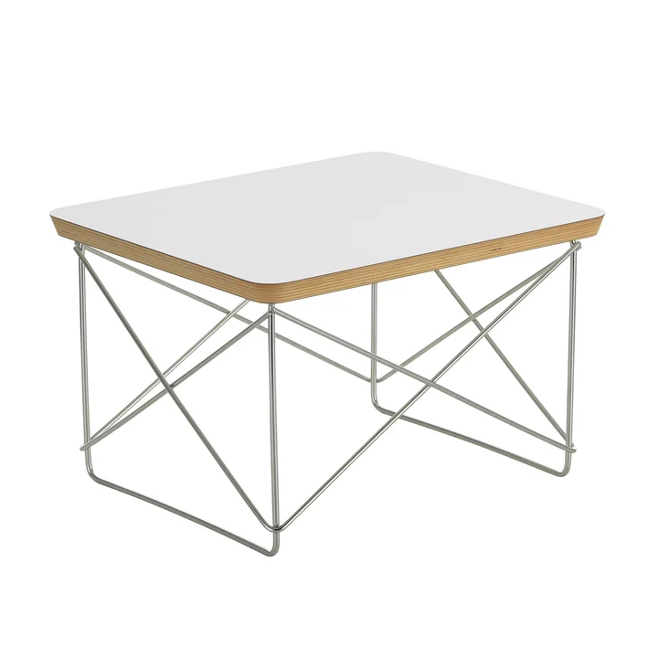 Vitra - Eames Occasional Table LTR, HPL weiss / Edelstahl