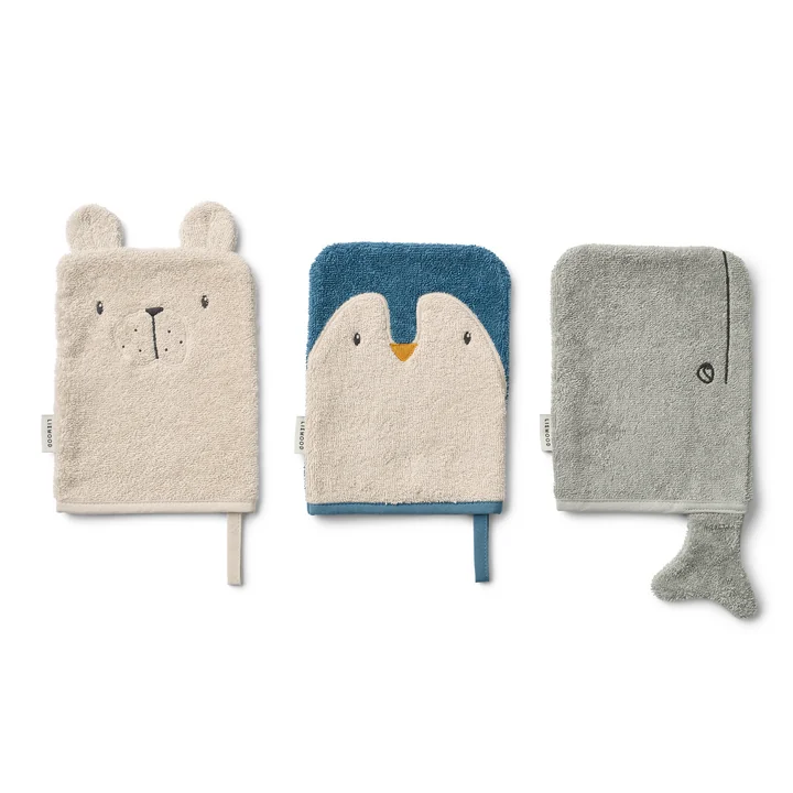 LIEWOOD - Sylvester Waschlappen, Arctic sea / ocean view (3er-Set)