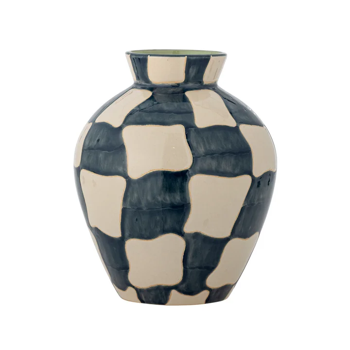 Bloomingville - Check Vase, blau