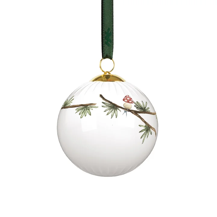 Kähler Design - Hammershøi Weihnachtskugel, weiss mit Dekoration 2025