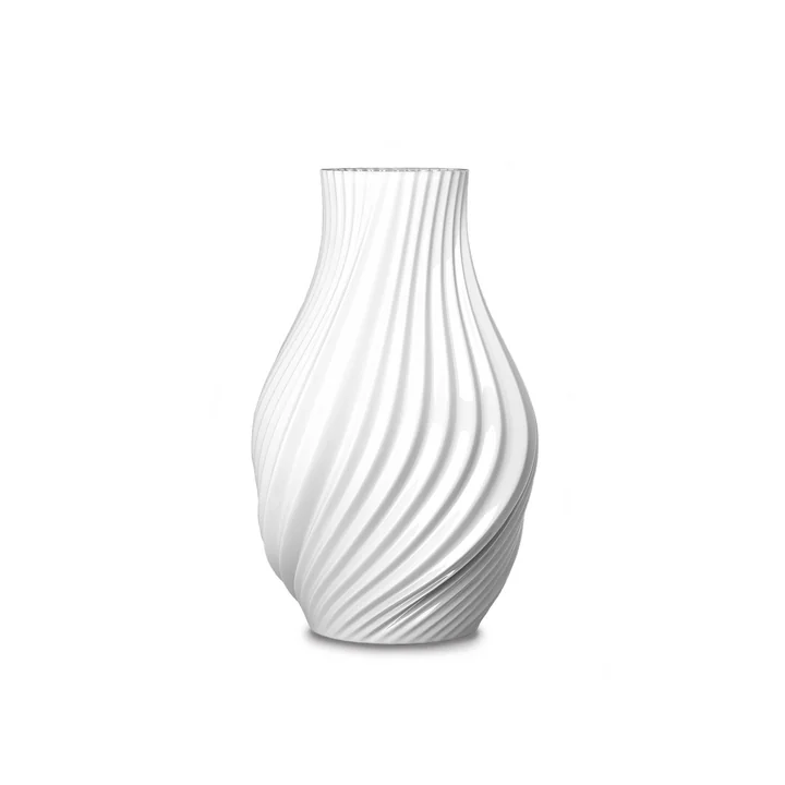 Lyngby Porcelæn - Twist Vase H 18 cm, weiss