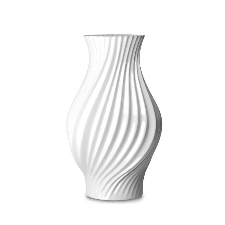 Lyngby Porcelæn - Twist Vase H 25 cm, weiss
