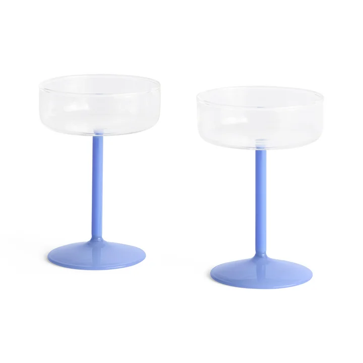 HAY - Tint Cocktailschale, klar / jade light blue (2er-Set)