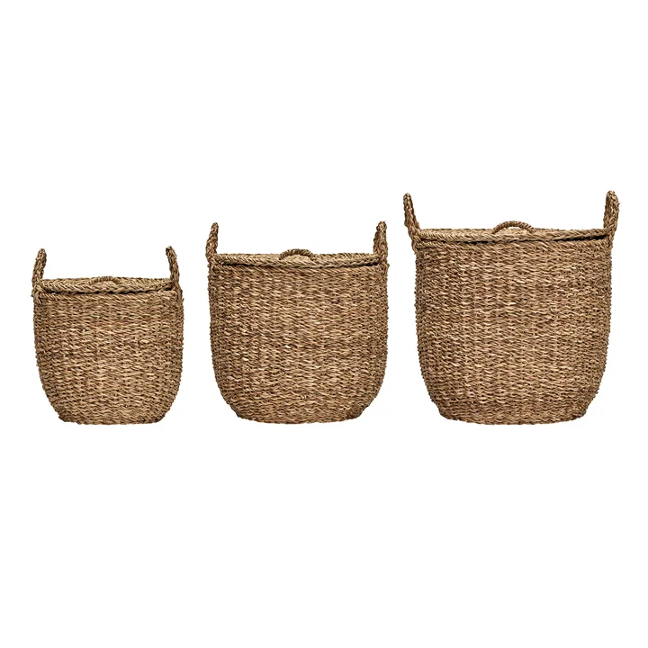 Meraki - Round Aufbewahrungskorb, Ø 29 x 27 cm, natur (3er-Set)